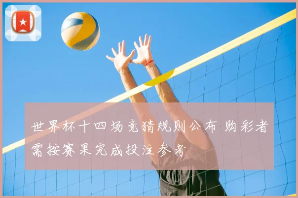 世界杯十四场竞猜规则公布 购彩者需按赛果完成投注参考